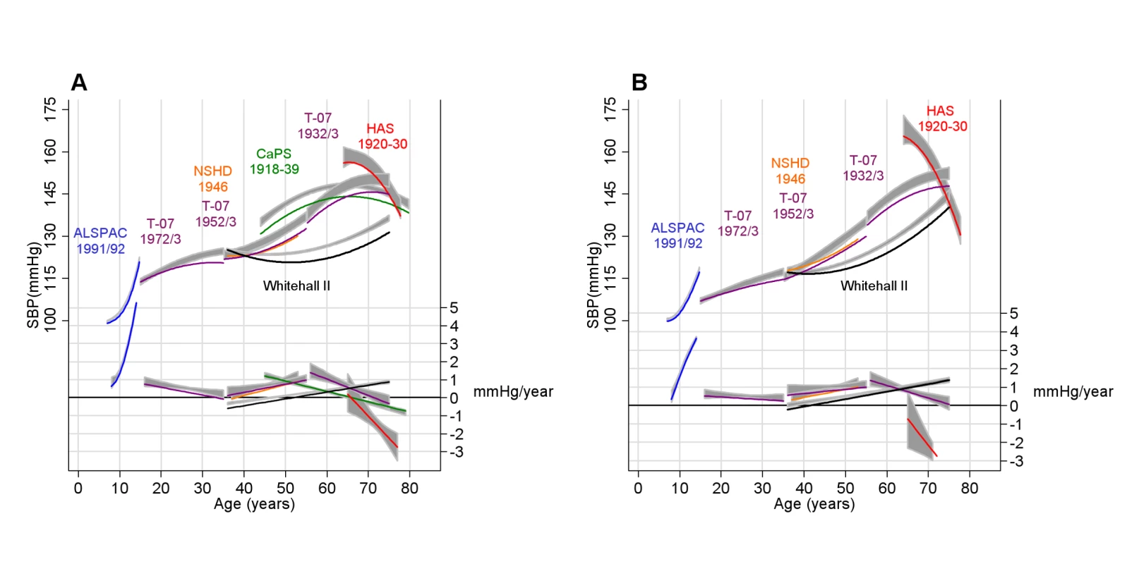 Predicted mean SBP and velocity after adjusting for BMI.
