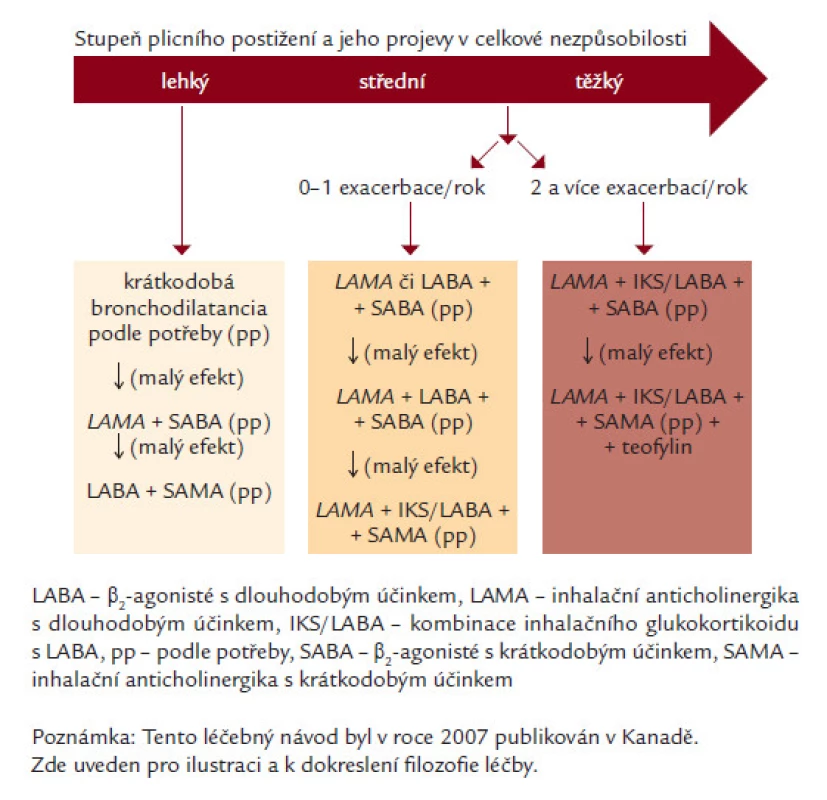 Schéma kanadského doporučení pro léčbu CHOPN (dle [17]).