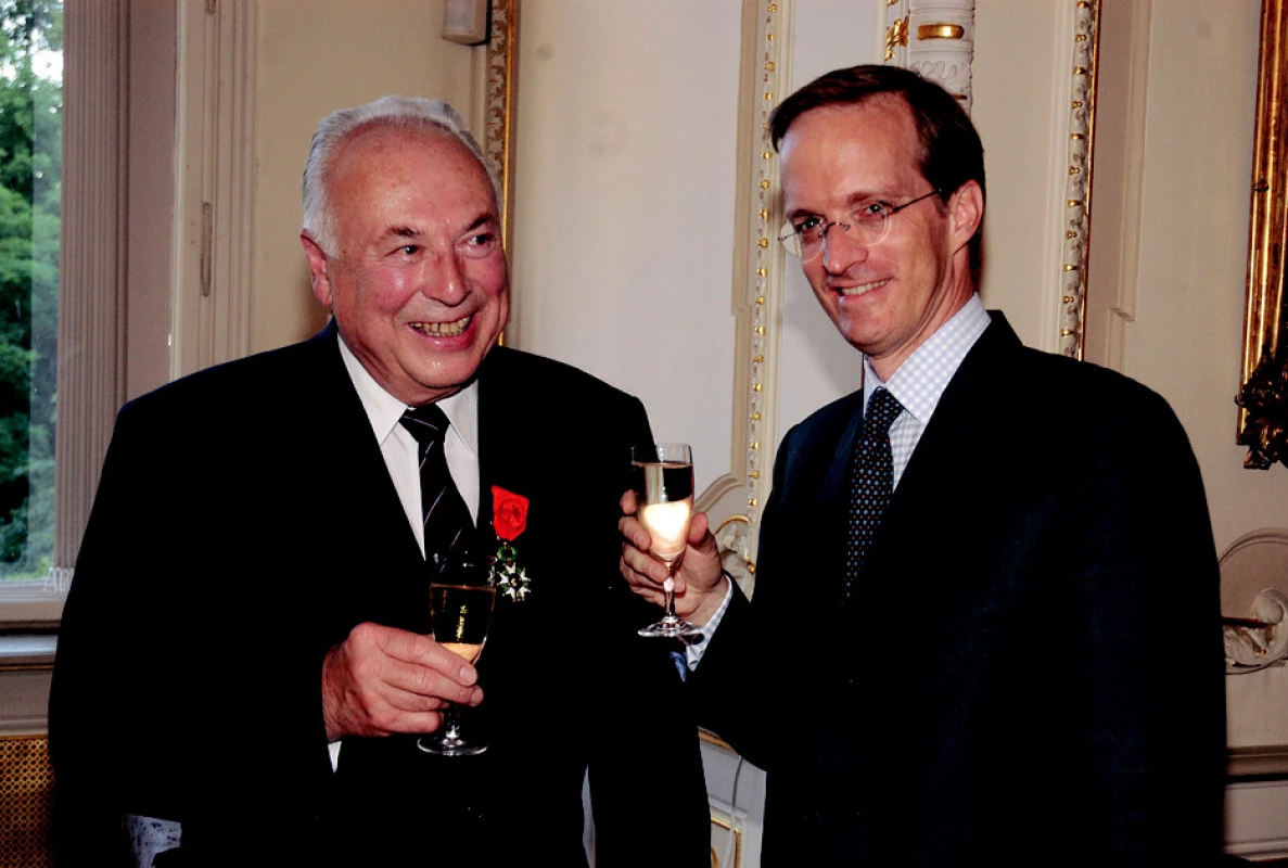 Prof. MUDr. Jaroslav Blahoš, DrSc. a velvyslanec Francie J. E. Ch. Friese