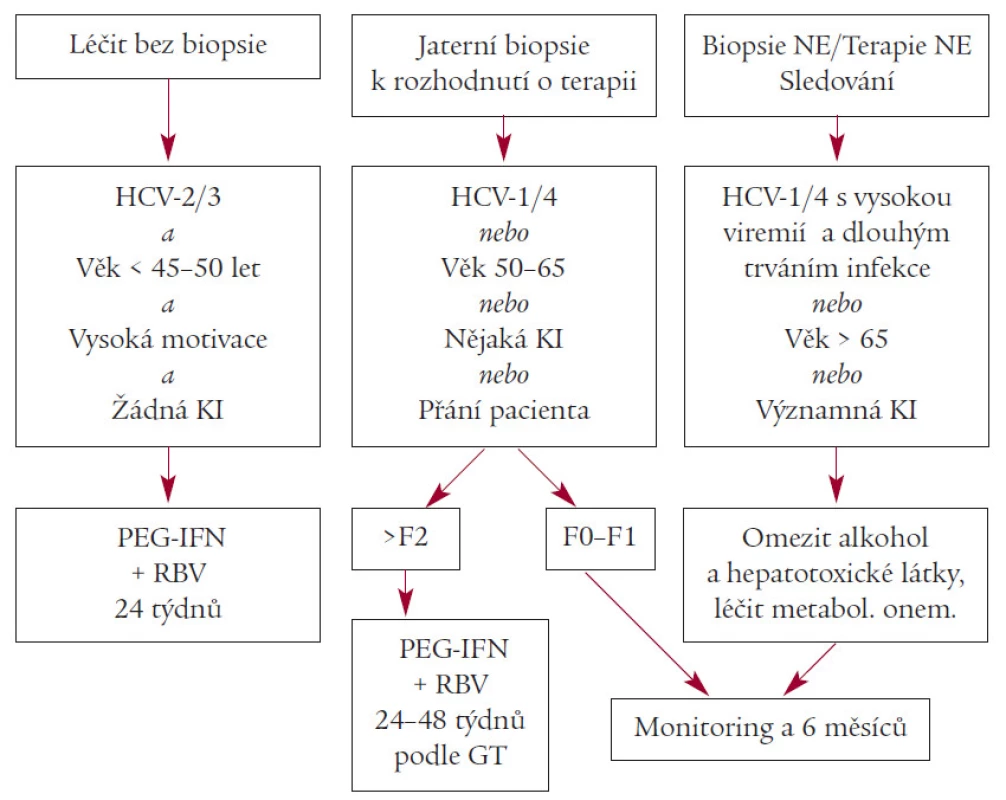 Terapeutický algoritmus pro pacienty s PNALT.