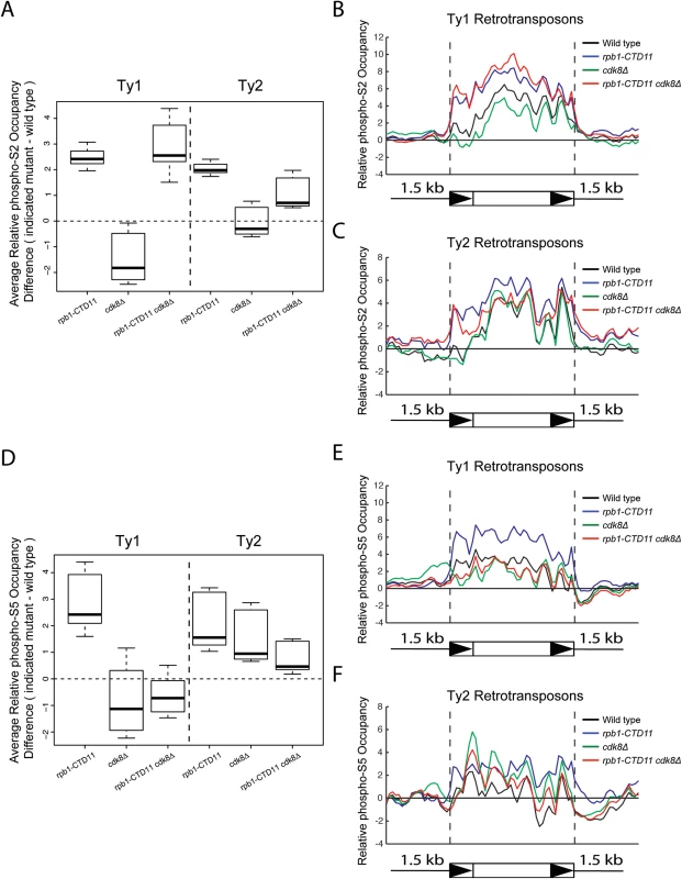 Loss of <i>CDK8</i> decreased the elevated RNAPII-CTD S<sub>5</sub> phosphorylation levels at Ty1 retrotransposons observed in the <i>rpb1-CTD11</i> mutant.