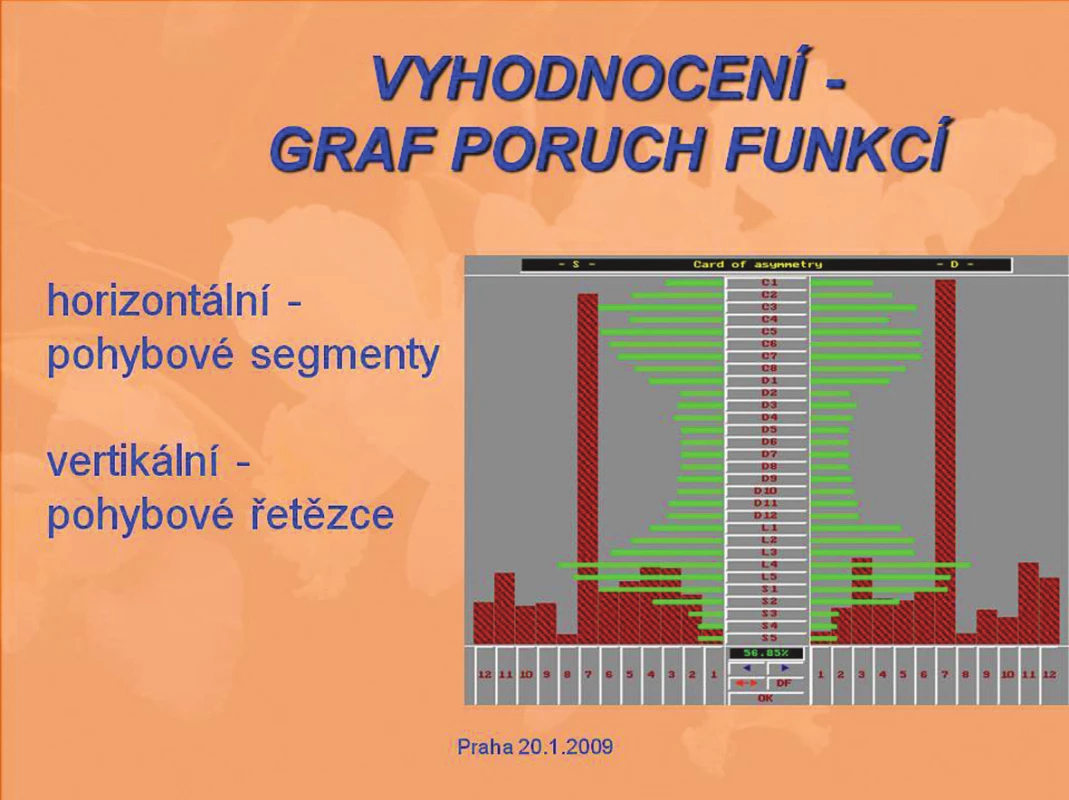 Vyhodnocení - graf poruch funkcí.