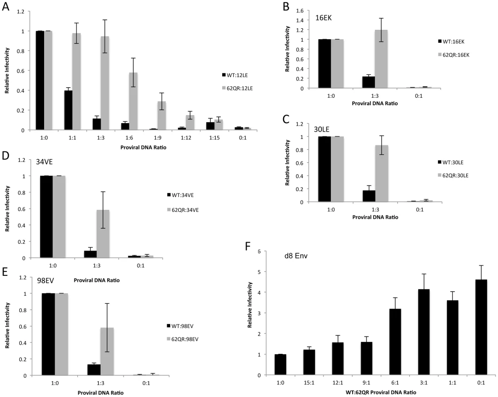 62QR is resistant to dominant-negative inhibition by defective Gag mutants in heterogeneous particles.