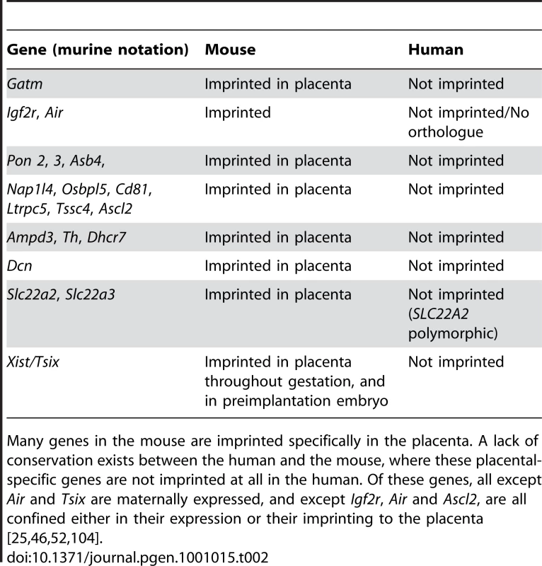 Conservation of imprints in human and mouse <a href="http://igc.otago.ac.nz">http://igc.otago.ac.nz</a>.