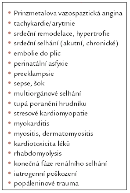 Poškození myokardu, která nejsou vyvolaná aterotrombózou koronárních tepen.