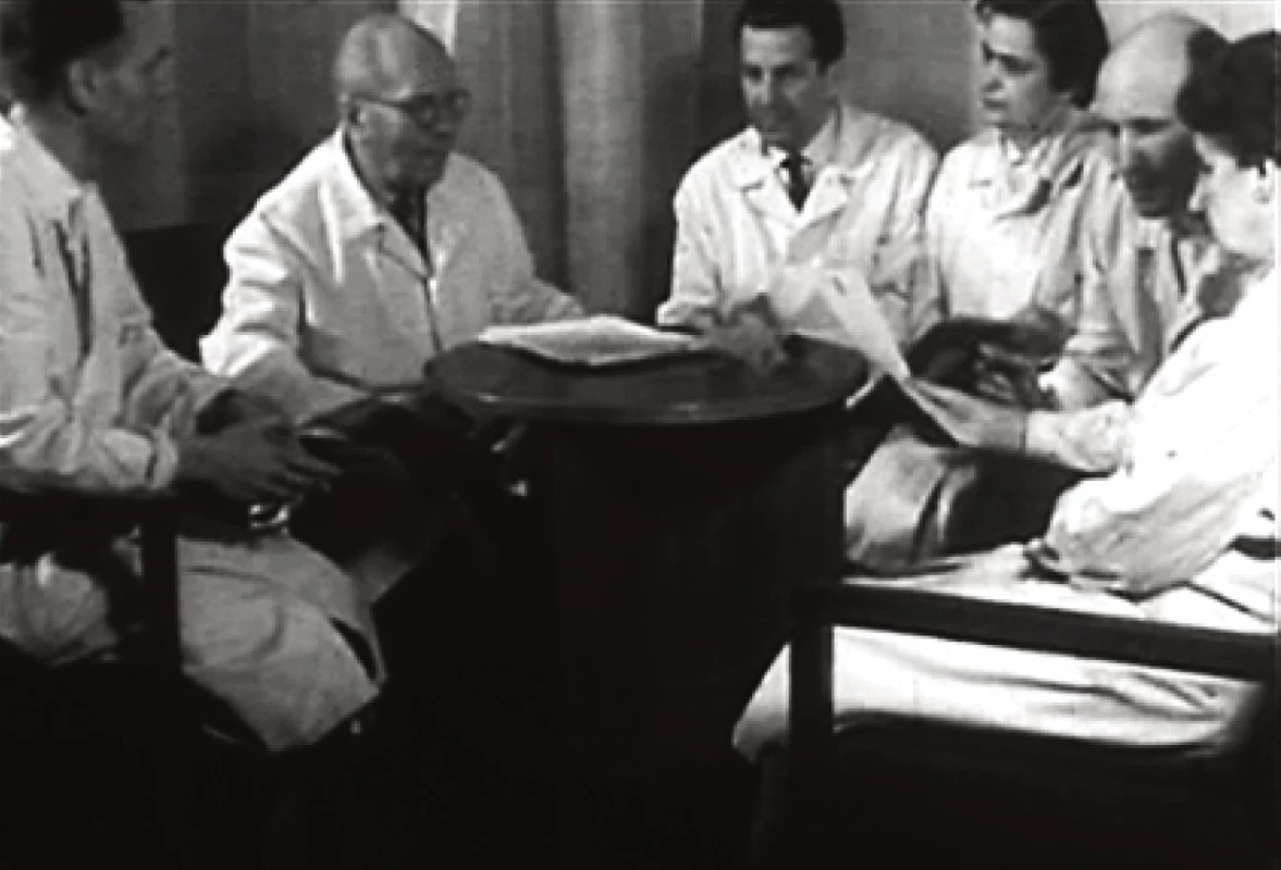 Prof. Seeman se spolupracovníky: dr. Šupáček, prof. Seeman, prof. Sedláček, doc. Sedláčková, dr. Vrtička, as. dr. Langová.