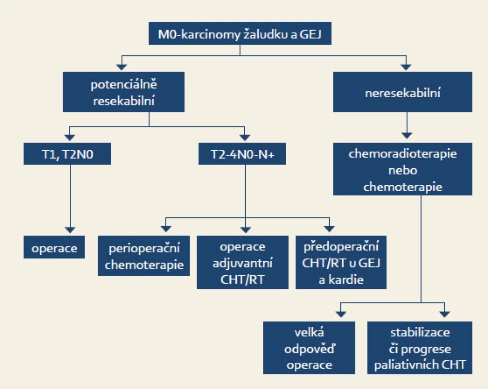 Léčba podle stadia onemocnění.
Fig. 1. Therapy based on the disease staging.