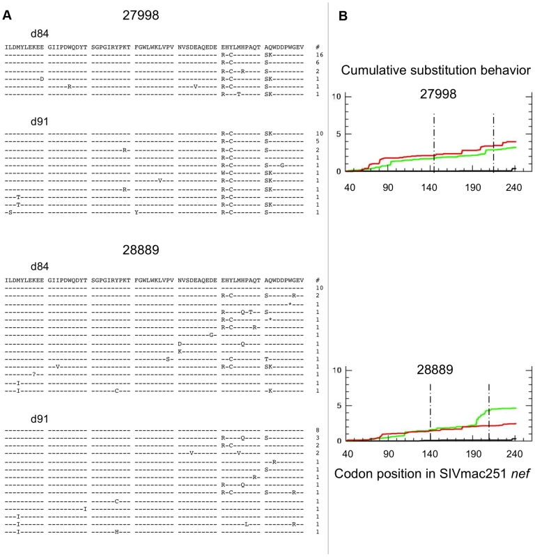 SIV <i>nef</i> evolution in control animals.