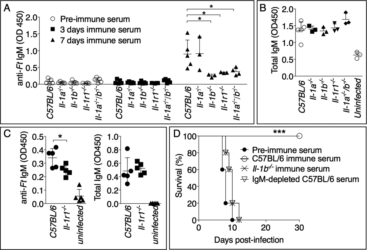 Rapid generation of protective anti-<i>Ft</i> IgM is dependent on IL-1β.