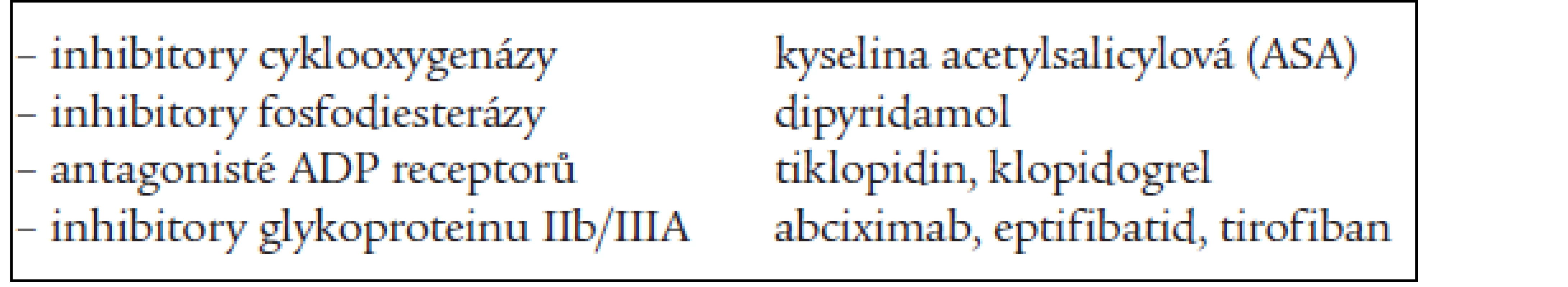 Léky s protidestičkovým účinkem využívané léčebně.