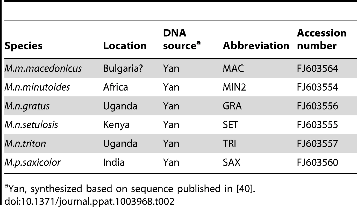 Sources of Fv1 synthesized clones.