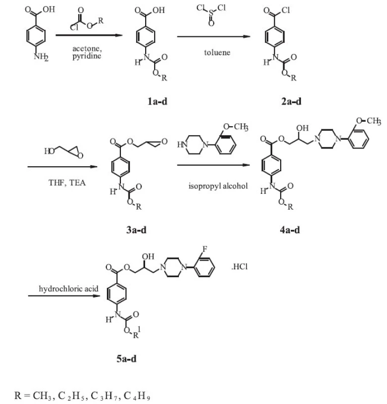 Synthetic route of the compounds