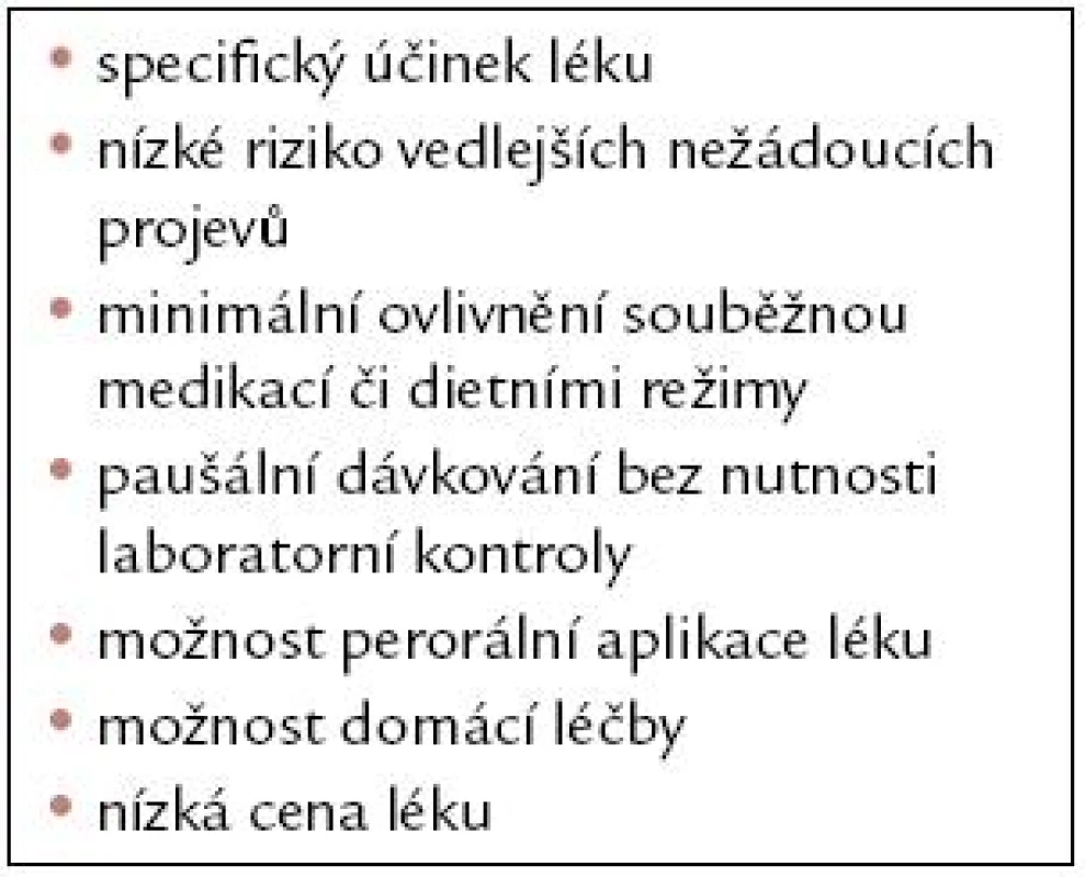 Požadavky na ideální antitrombotickou léčbu.