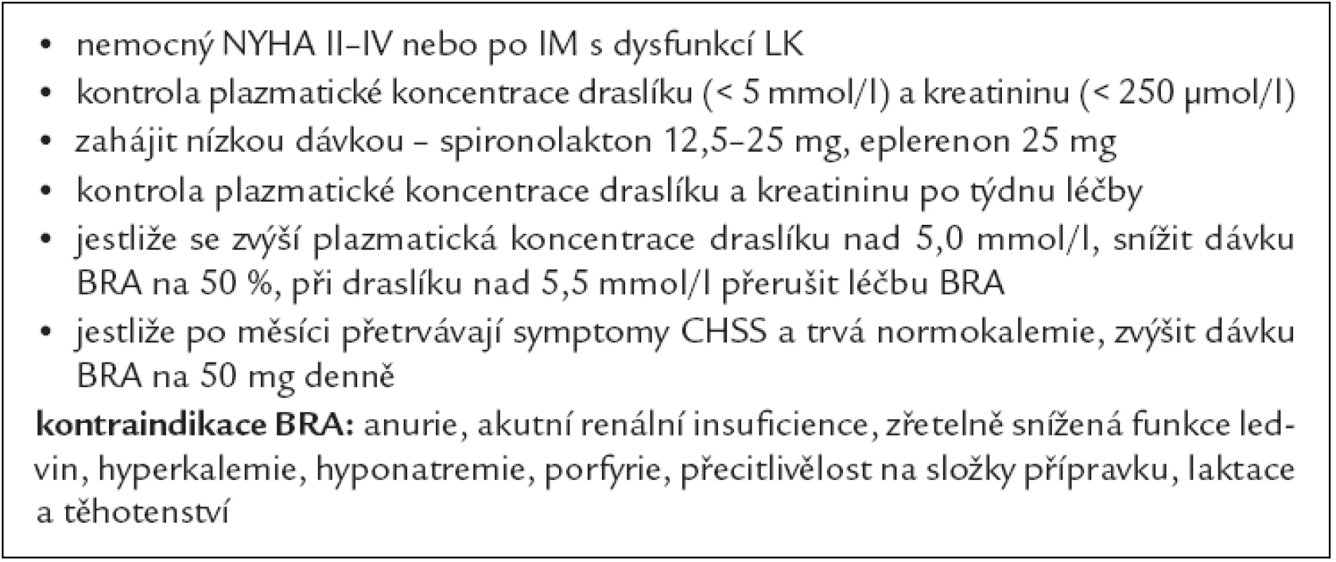 Strategie podávání blokátorů receptorů pro aldosteron.