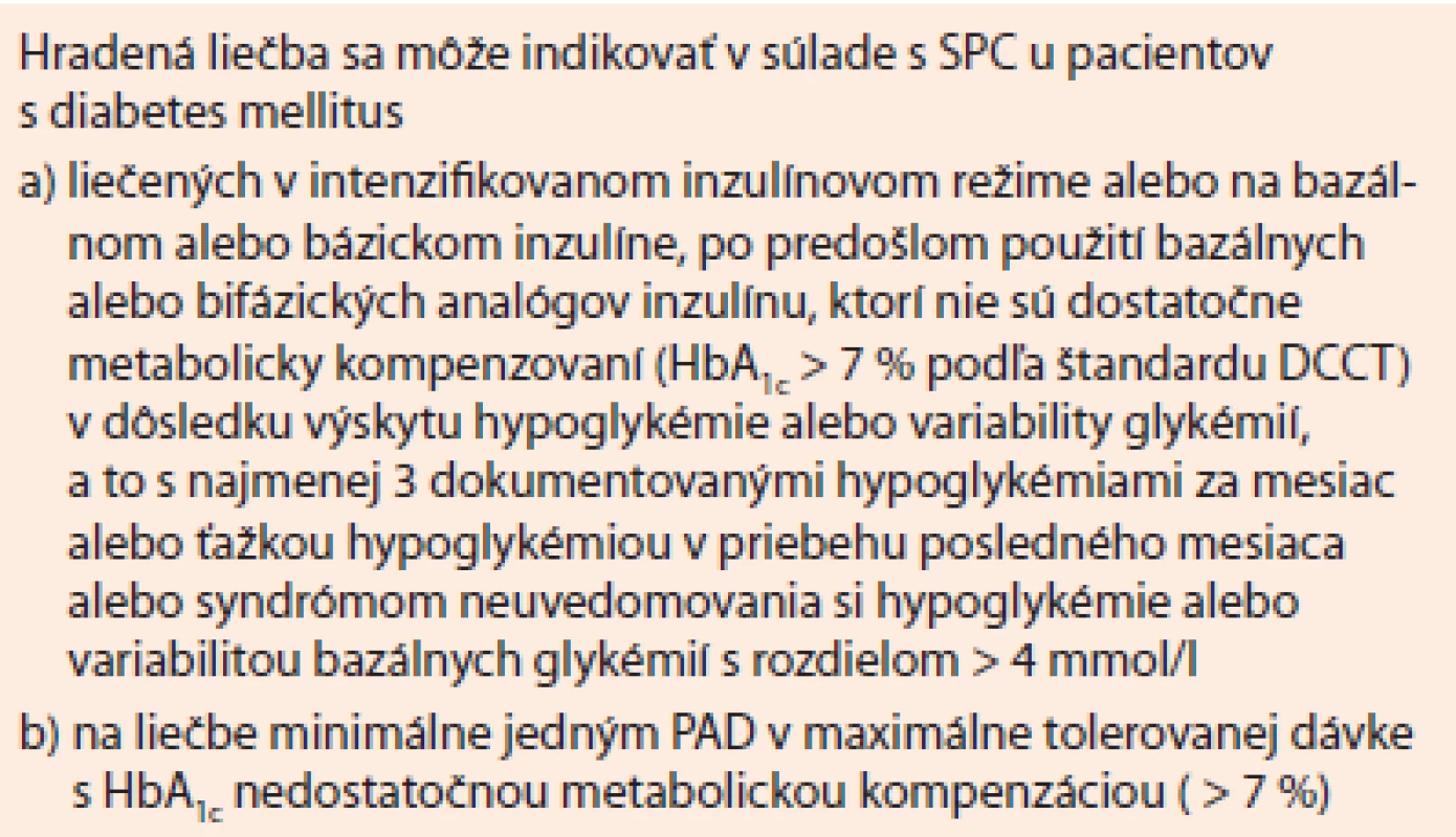 Inzulín degludek. Indikačné obmedzenie platné od 1. 7. 2014