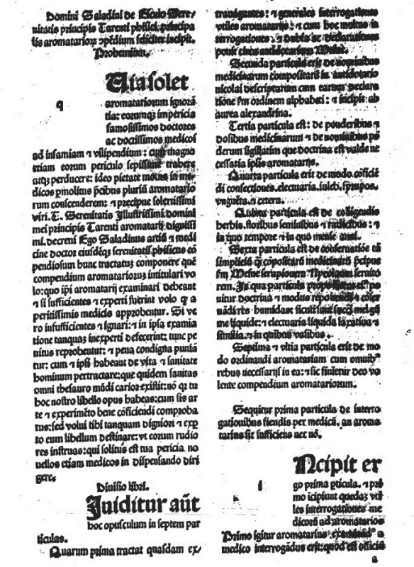 Titulná strana Saladinovho kompendia