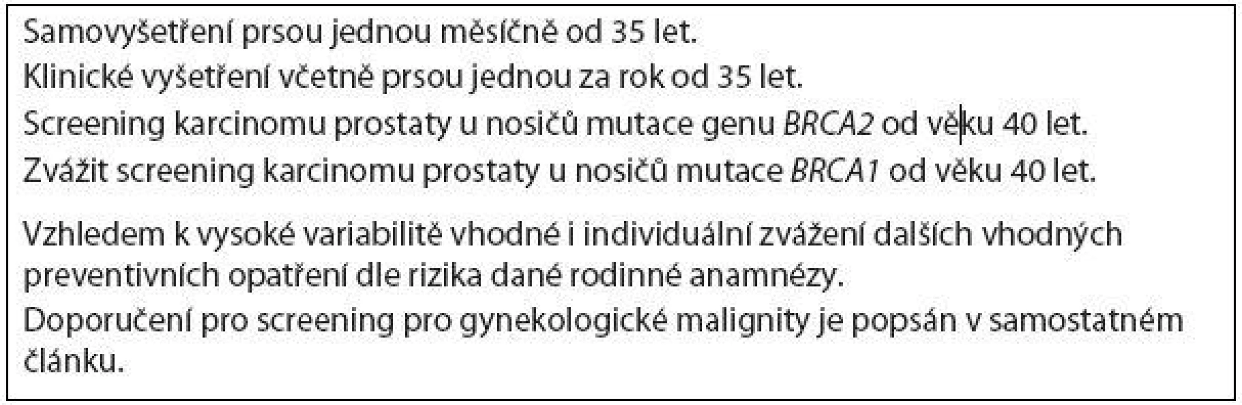 Doporučení pro muže.