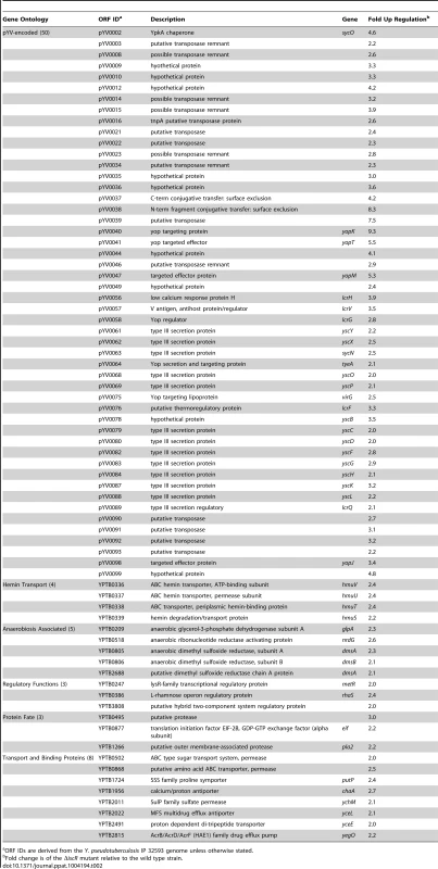 Genes activated by IscR, identified by RNAseq analysis.