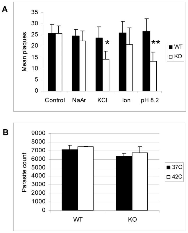 Response of ΔGCN5-A parasites to other stress conditions.