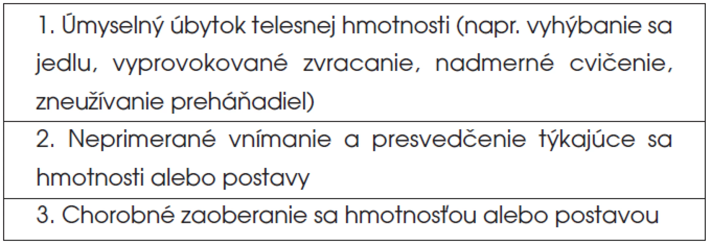 Diagnostické kritériá pre detský vek (Nichols a Lask).