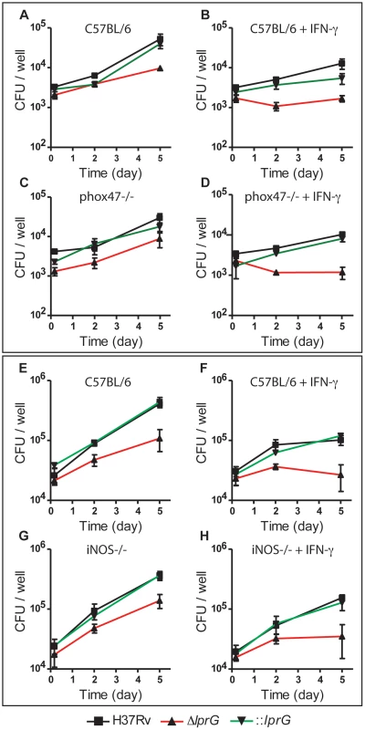 The <i>lprG</i> mutant is attenuated in mouse macrophages.