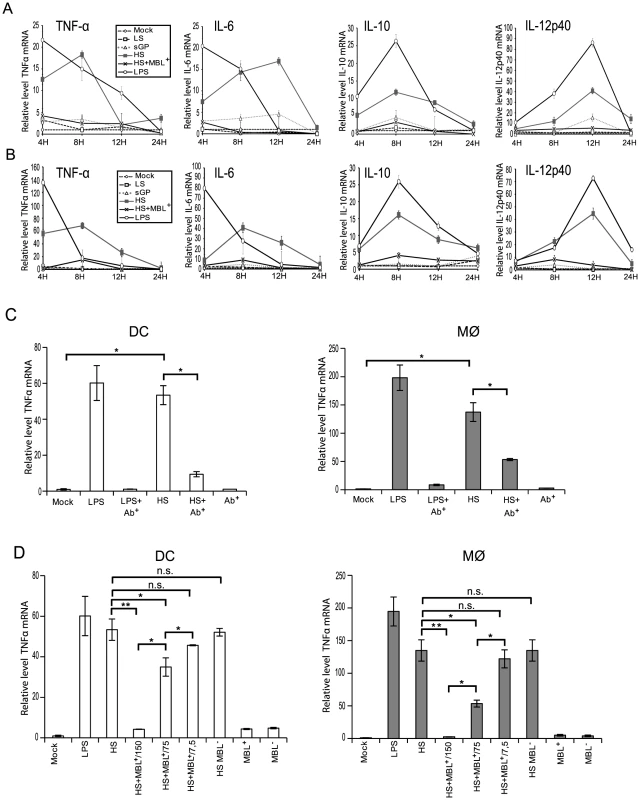 Shed GP induces transcriptional activation of cytokines in DCs and MØ.