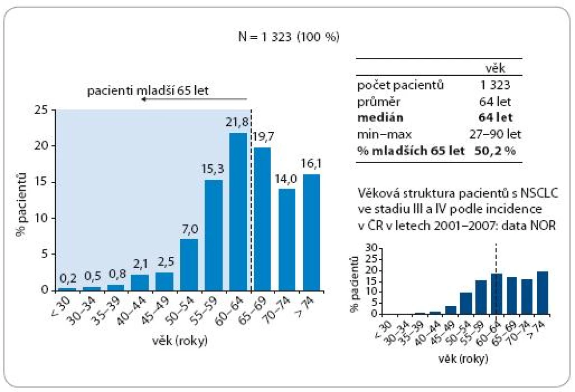 Zastoupení věkových kategorií (vzhledem k datu zahájení léčby).