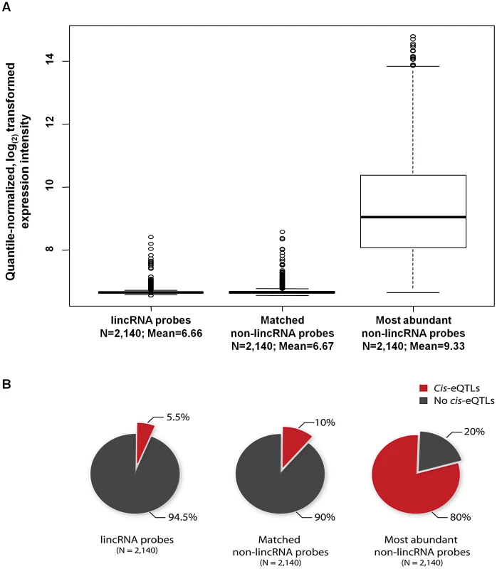 The number of detected <i>cis</i>-eQTLs is dependent on the expression levels of the transcripts.