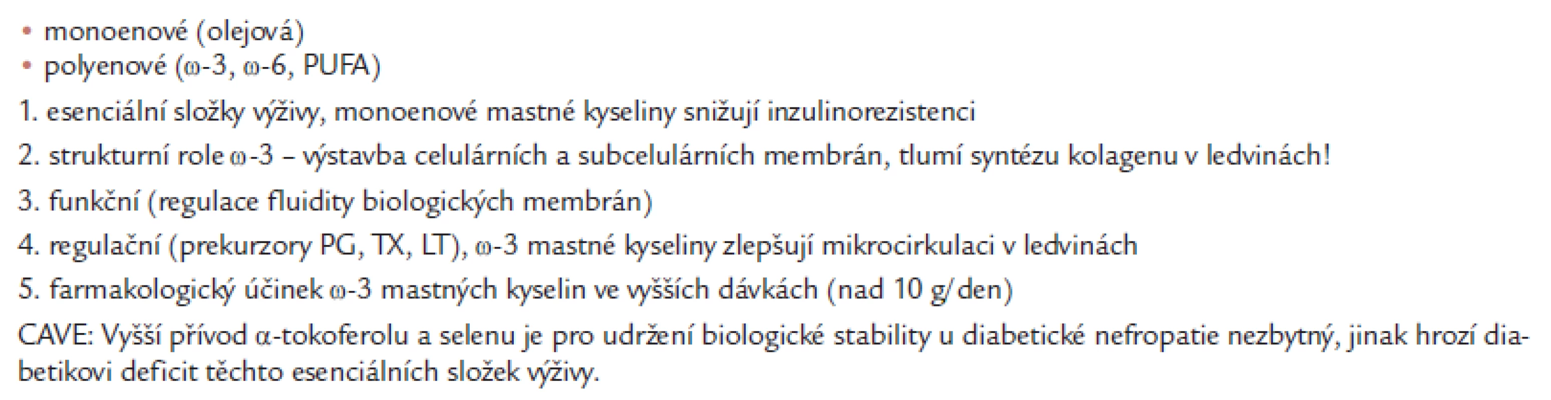 Role nenasycených mastných kyselin.