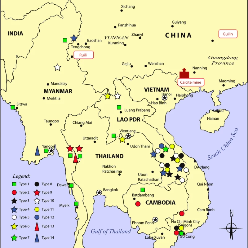 Map of the Distribution of Fake Artesunate, Collected by Wellcome Trust-University of Oxford SE Asian Tropical Medicine Research Programme and Collaborators, in Relation to Packaging Type