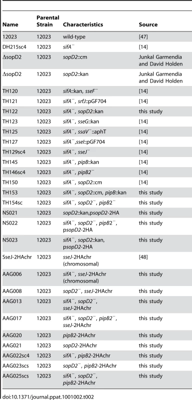<i>Salmonella</i> strains used in this study.
