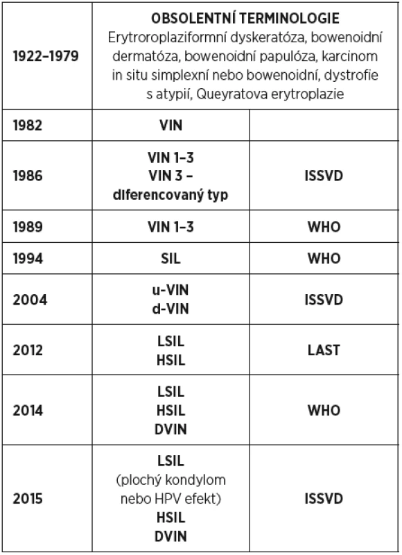 Vývoj terminologie vulvárních intraepiteliálních lézí