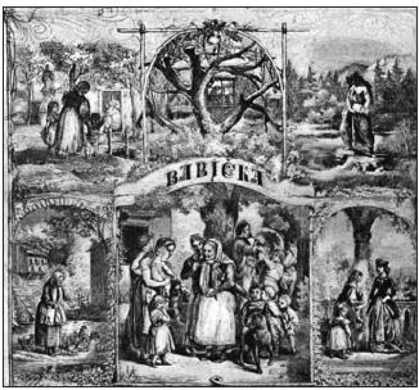 A. Gareis. Motivy z Babičky. (Xylografie z roku 1866)
