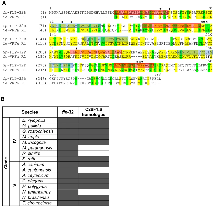 A novel <i>Gp-flp</i>-32 receptor (<i>Gp-flp</i>-32R) is expressed in <i>Globodera pallida</i> J2s and is conserved across the nematode phylum.