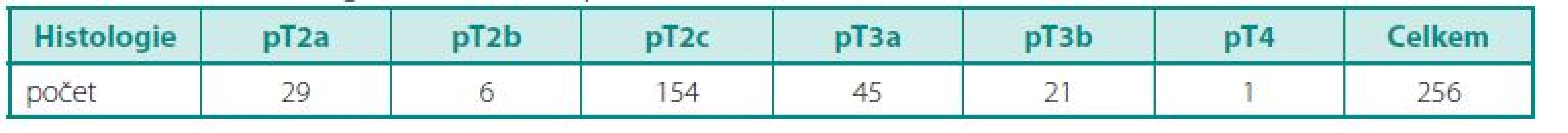 Definitivní histologické výsledky pacientů a jejich počet
Table 8. The final histological outcomes of patients