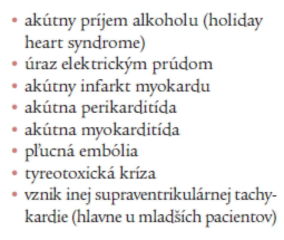Akútne príčiny AF.
