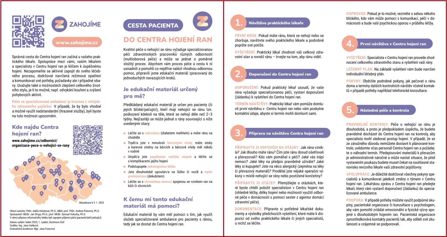 Cesta pacienta do centra hojeni ran