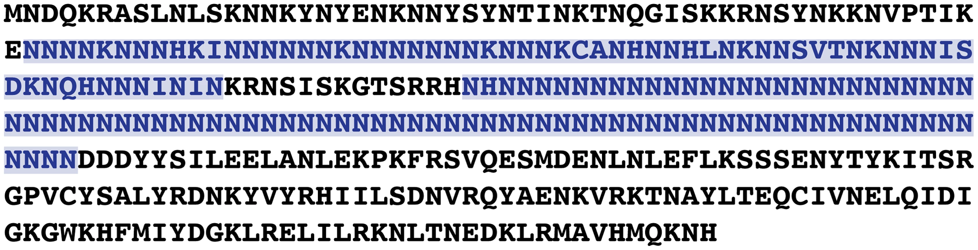 The protein with the largest single continuous stretch of asparagines in the proteome of <i>P. falciparum</i>.