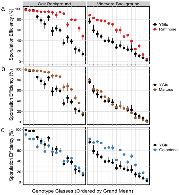 Effect of rich media environments (1% yeast extract, 2% peptone) on sporulation efficiency.