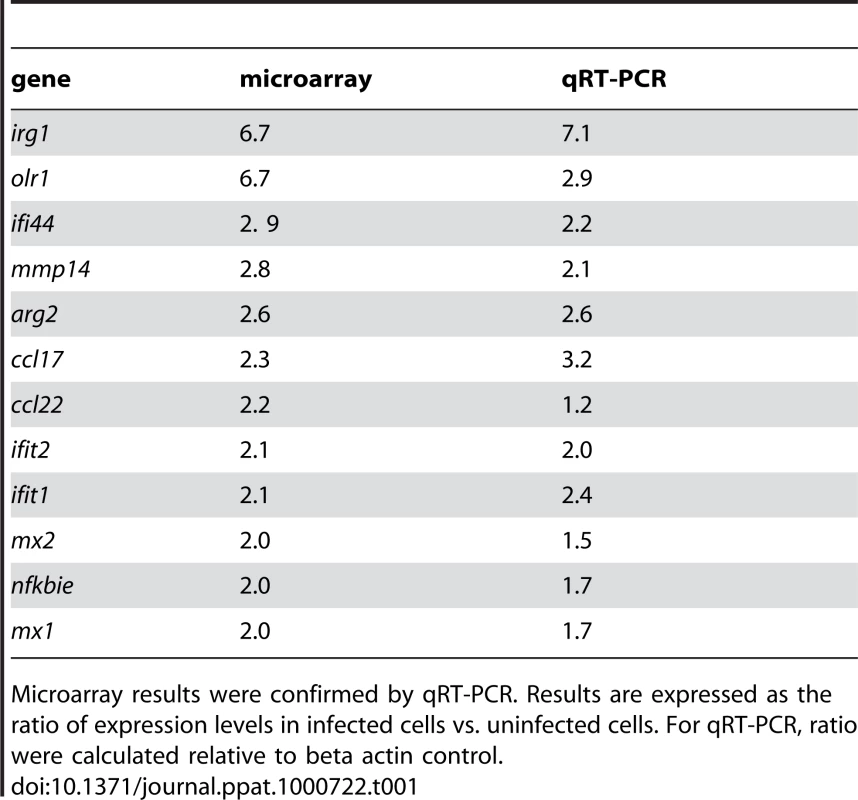 Validation of the microarray.