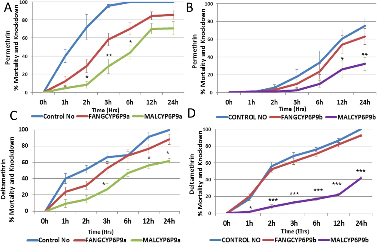 Bioassay results with transgenic flies.