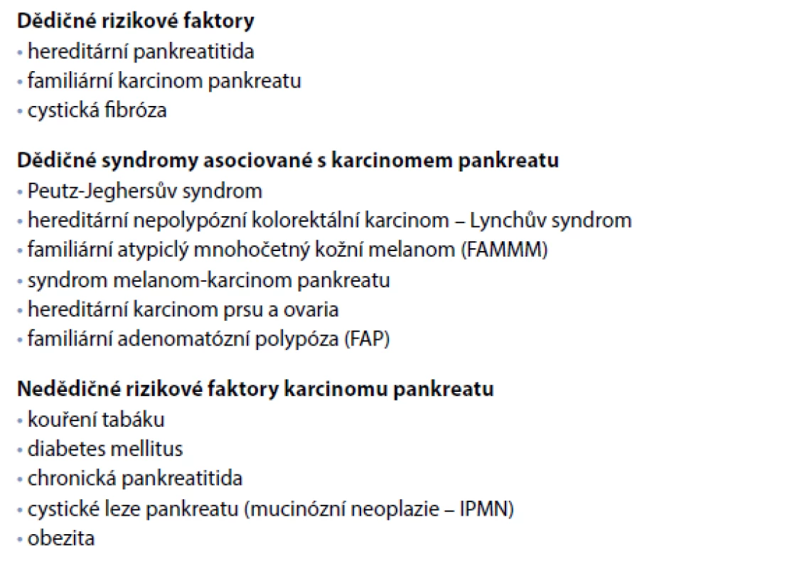 Specifické cílové populace uvažované pro screeningové vyšetřování.