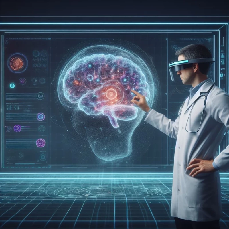 Obrázek vygenerovaný umělou inteligencí na základě podnětu „Artificial inteligence in medical imaging“. 