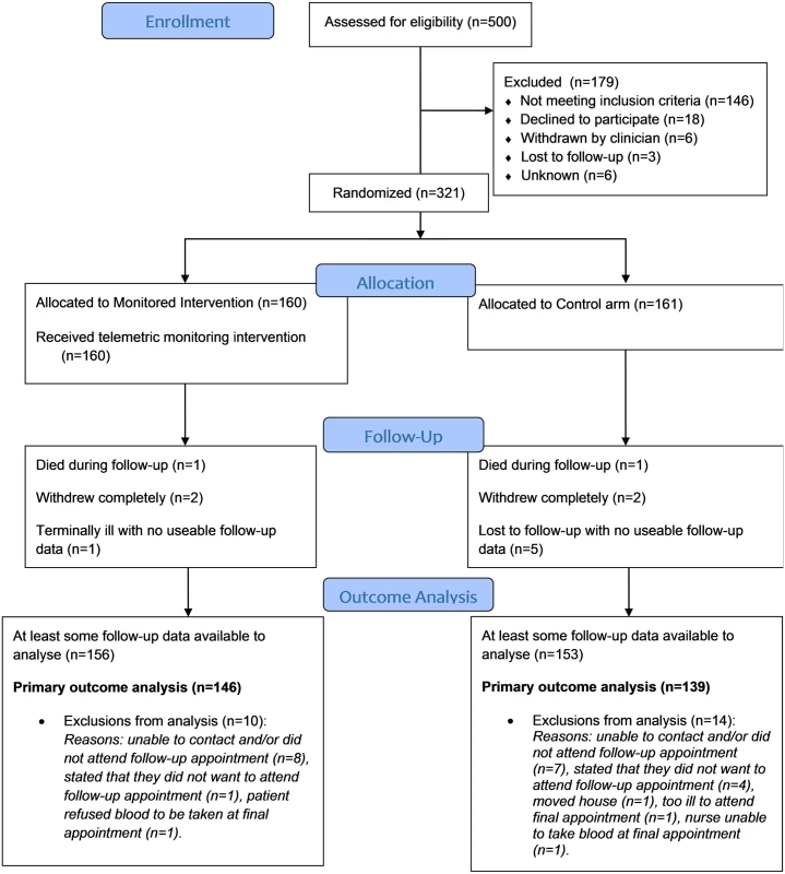 CONSORT flow chart for the Telescot diabetes trial.