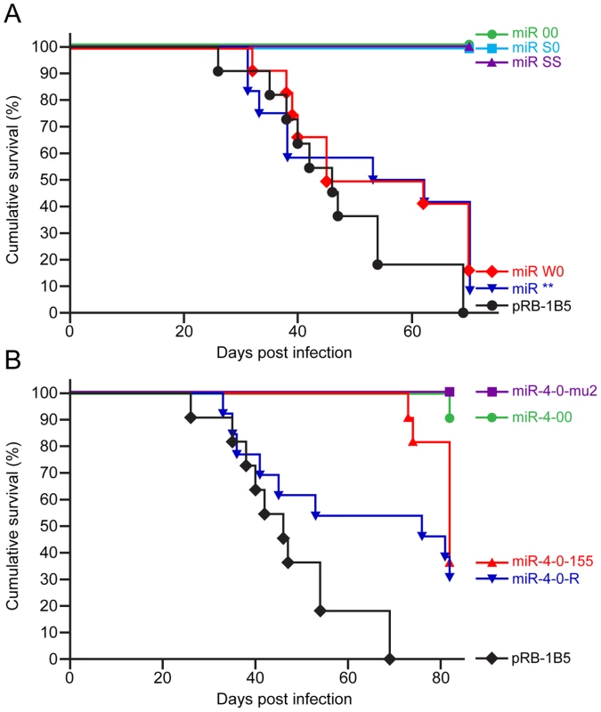 Incidence of MD in birds infected with recombinant viruses.