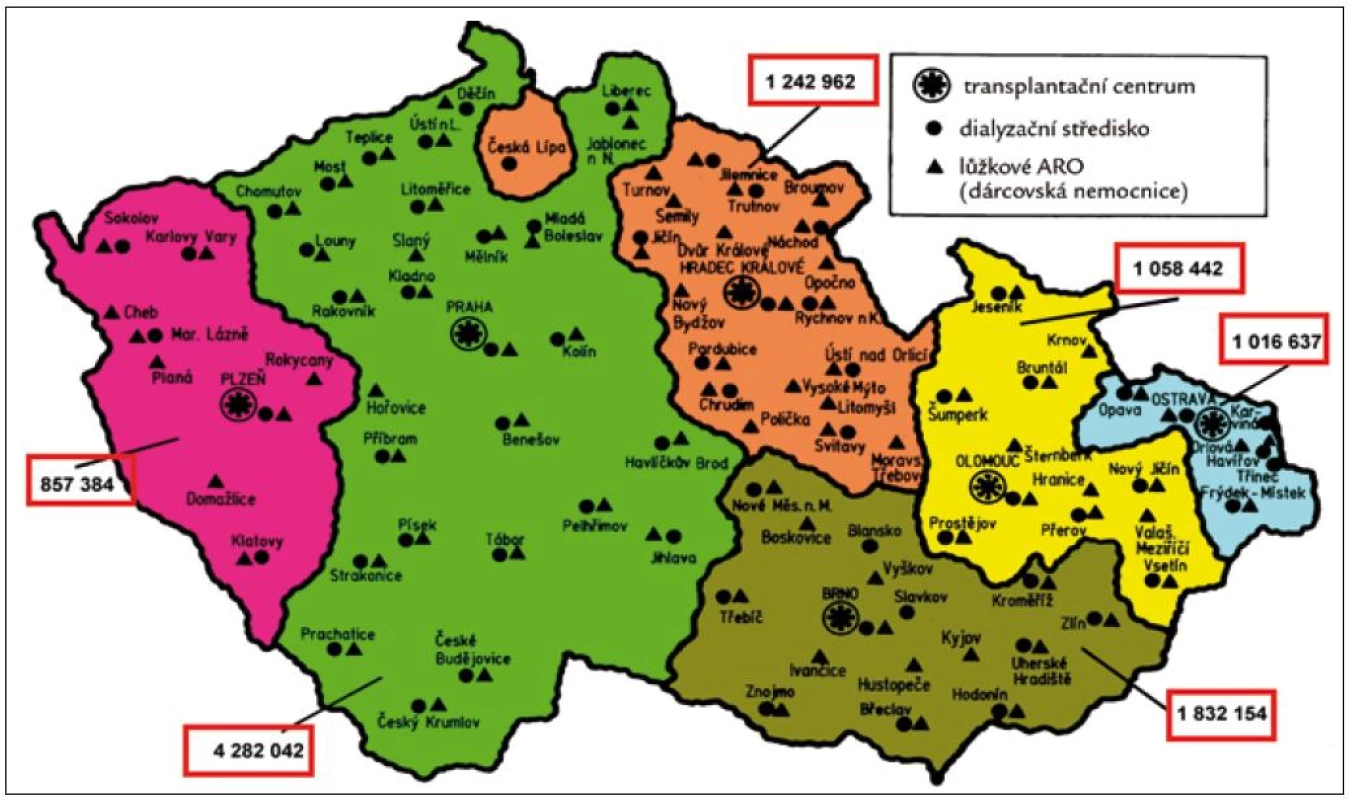 Transplantační centra v ČR – 2011.