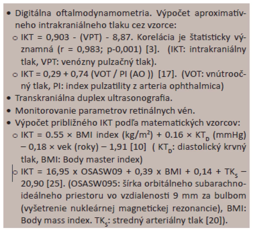 Oftalmologické možnosti hodnotenia intrakraniálneho tlaku