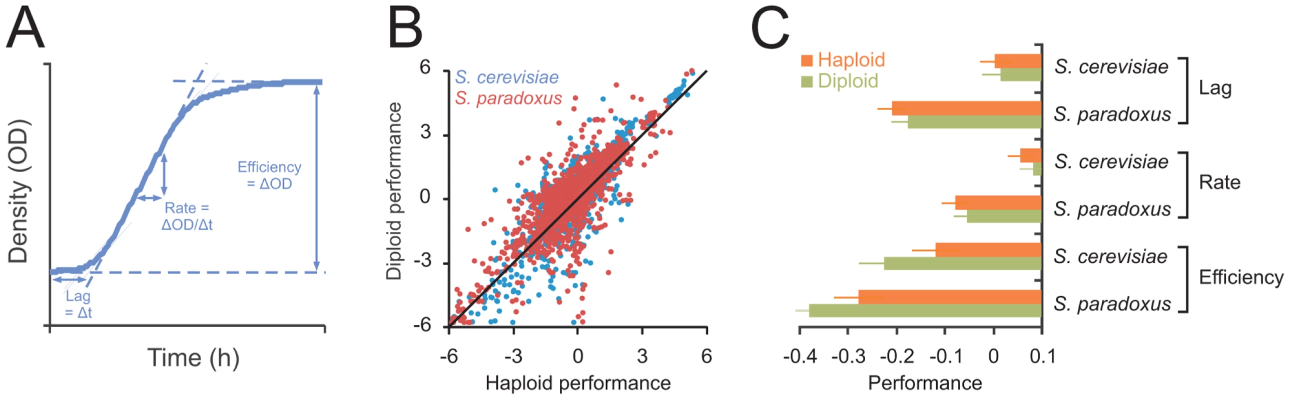 Ploidy–environment interactions are the rule rather than the exception in yeast and favor haploidy and diploidy equally.