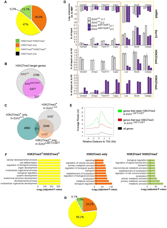 Genome-wide distribution of H3K27me3 in <i>Ezh2<sup>ΔSET/ΔSET</sup></i> iPSC revealed through ChIP–seq.