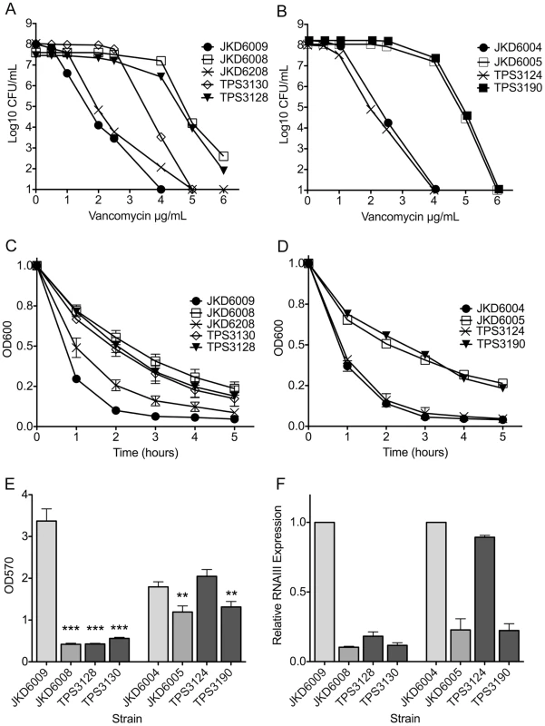 Analysis of antibiotic susceptibility, autolytic activity, biofilm formation and <i>agr</i> activity of clinical and mutant strains.